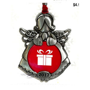 New Pewter Metal ornament Angel 2017 picture frame 2x2 photo collector memories